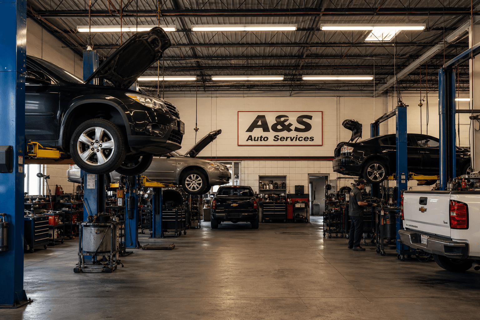 A&S Auto Services repair bay in Davie, Florida